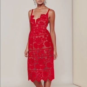 For Love & Lemons Gianna Dress in Hot Red